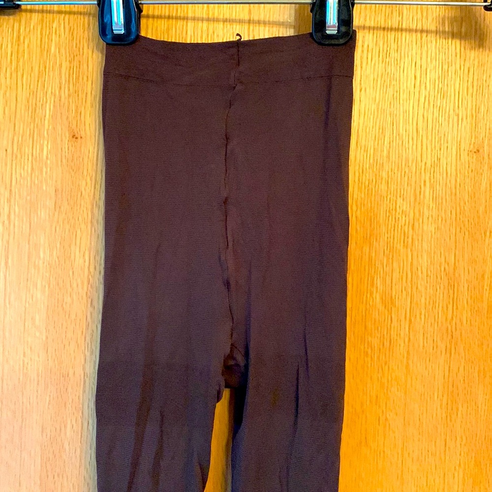 Brown opaque tights hosiery pantyhose nylon barely worn great condition medium